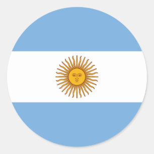 Sticker Rond Drapeau de l'Argentine - le Bandera De Argentine