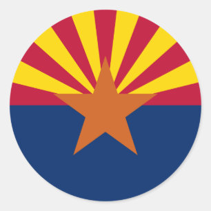 Sticker Rond Drapeau de l'Arizona