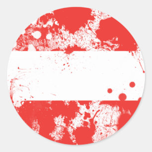 Sticker Rond Drapeau de l'Autriche