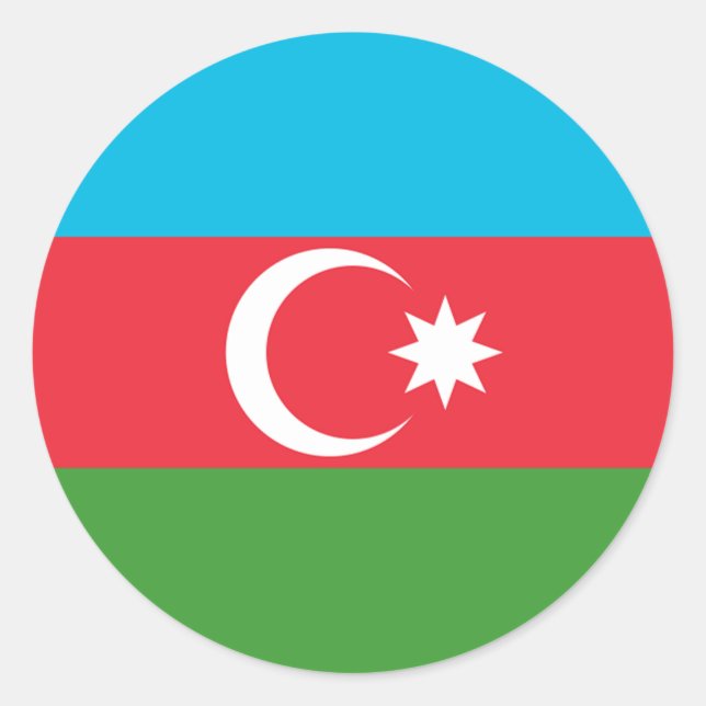 Sticker Rond Drapeau de l'Azerbaïdjan (Devant)