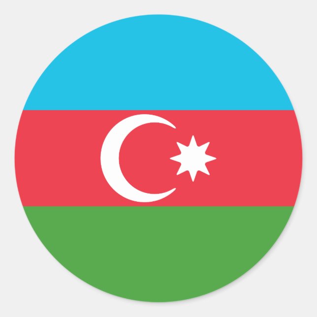 Sticker Rond Drapeau de l'Azerbaïdjan (Devant)