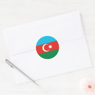 Sticker Rond Drapeau de l'Azerbaïdjan