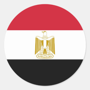 Sticker Rond Drapeau de l'Égypte
