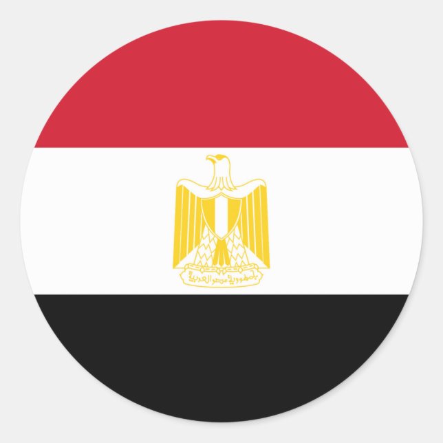 Sticker Rond Drapeau de l'Égypte (Devant)