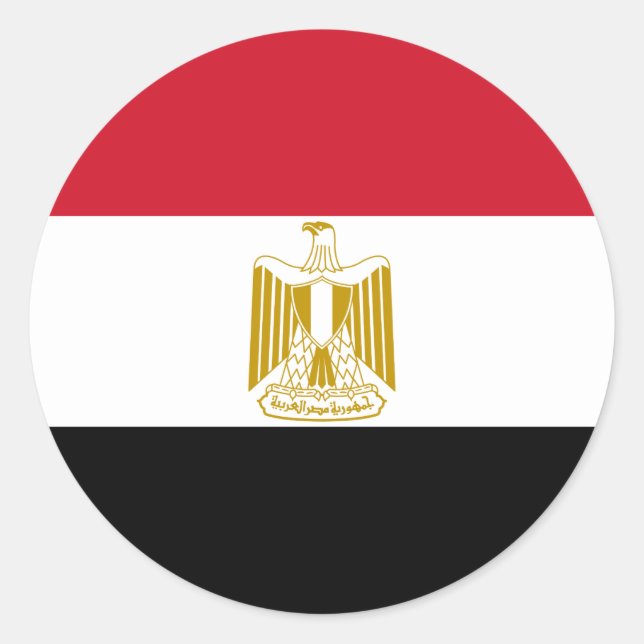 Sticker Rond Drapeau de l'Égypte (Devant)