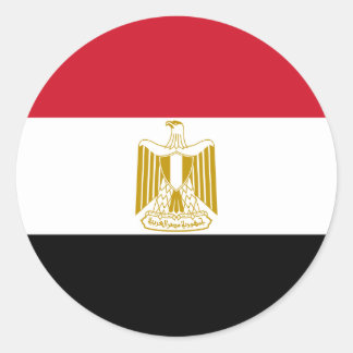 Sticker Rond Drapeau de l'Egypte - Drapeau égyptien - Connexion