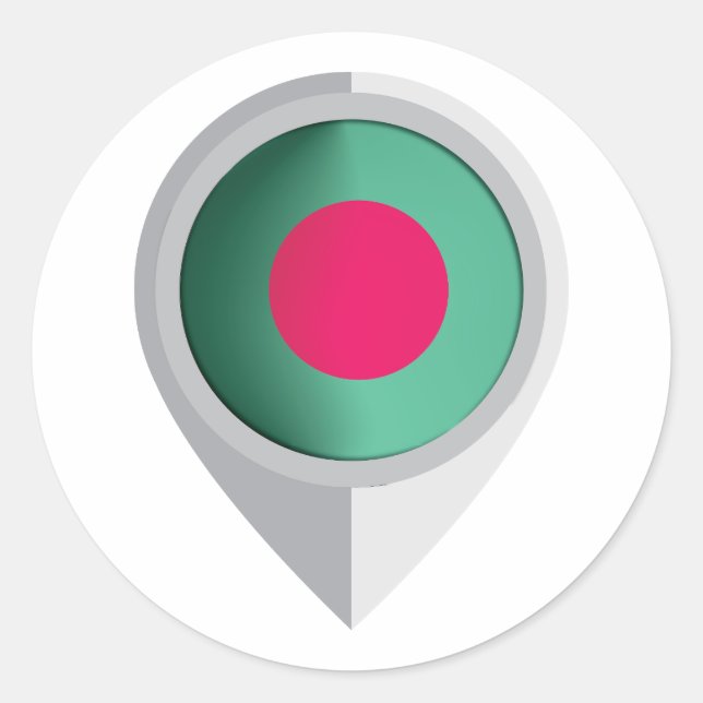 Sticker Rond Drapeau de l'emplacement de la broche du Banglades (Devant)
