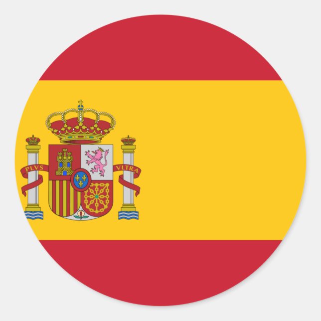 Sticker Rond Drapeau de l'Espagne (Devant)