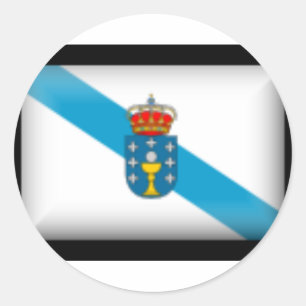 Sticker Rond Drapeau de l'Espagne Galicie
