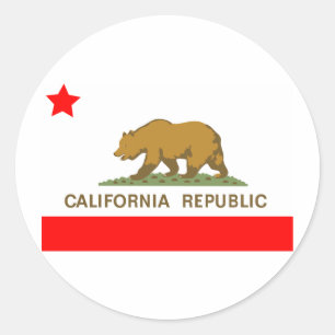 Sticker Rond Drapeau de l'État de Californie