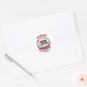 Sticker Rond Drapeau de l'État de CALIFORNIE EUREKA