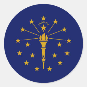 Sticker Rond Drapeau de l'État de l'Indiana