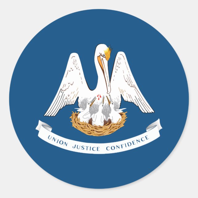 Sticker Rond Drapeau de l'État de Louisiane (Devant)