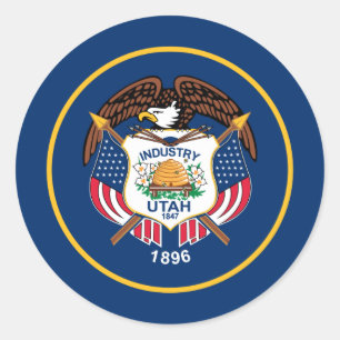 Sticker Rond Drapeau de l'État de l'Utah
