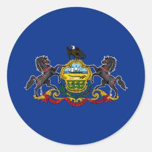 Sticker Rond Drapeau de l'État de Pennsylvanie