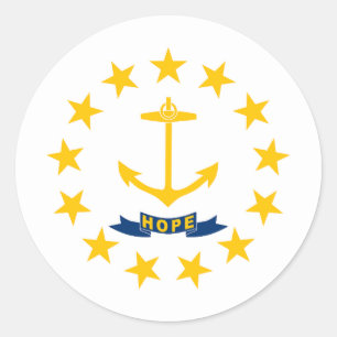 Sticker Rond Drapeau de l'État de Rhode Island