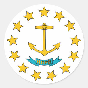 Sticker Rond Drapeau de l'État de Rhode Island