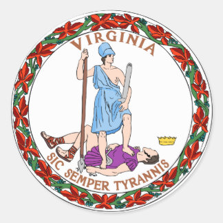Sticker Rond Drapeau de l'État de Virginie