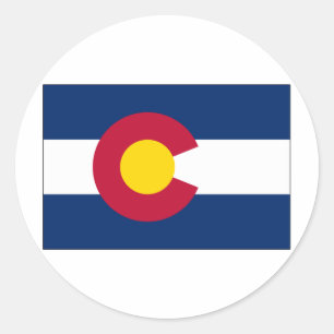 Sticker Rond Drapeau de l'État du Colorado