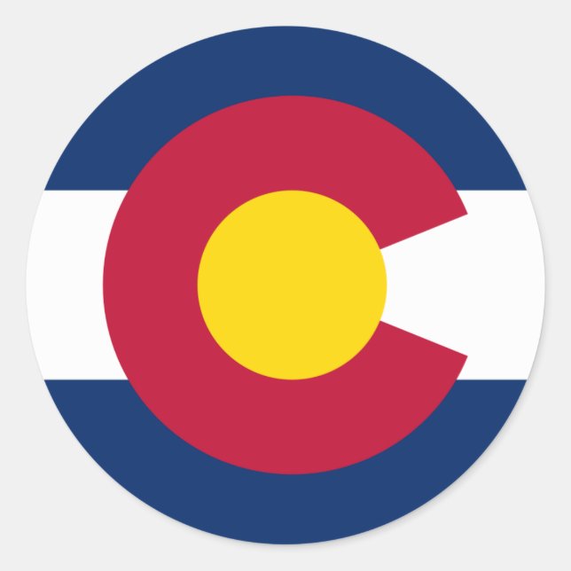 Sticker Rond Drapeau de l'État du Colorado (Devant)
