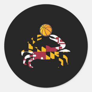Sticker Rond Drapeau de l'État du Maryland Fierté de crabe bleu