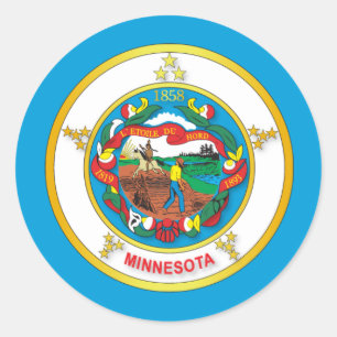 Sticker Rond Drapeau de l'État du Minnesota