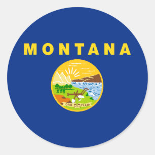 Sticker Rond Drapeau de l'État du Montana