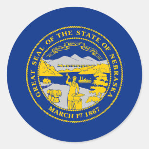 Sticker Rond Drapeau de l'État du Nebraska