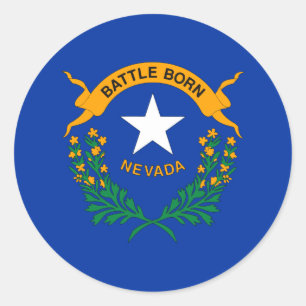 Sticker Rond Drapeau de l'État du Nevada