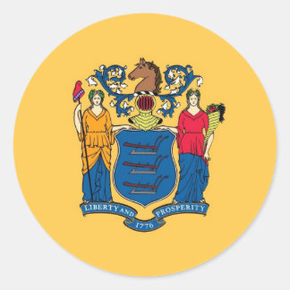 Sticker Rond Drapeau de l'État du New Jersey