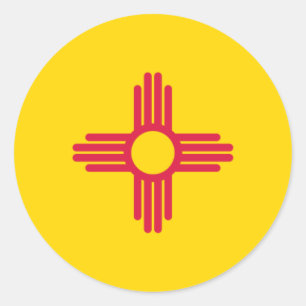 Sticker Rond Drapeau de l'État du Nouveau-Mexique