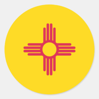Sticker Rond Drapeau de l'État du Nouveau-Mexique