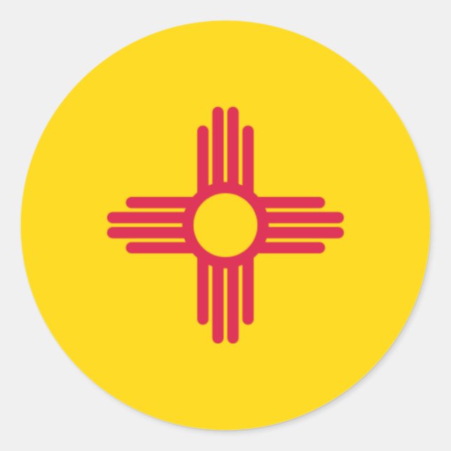 Sticker Rond Drapeau de l'État du Nouveau-Mexique (Devant)