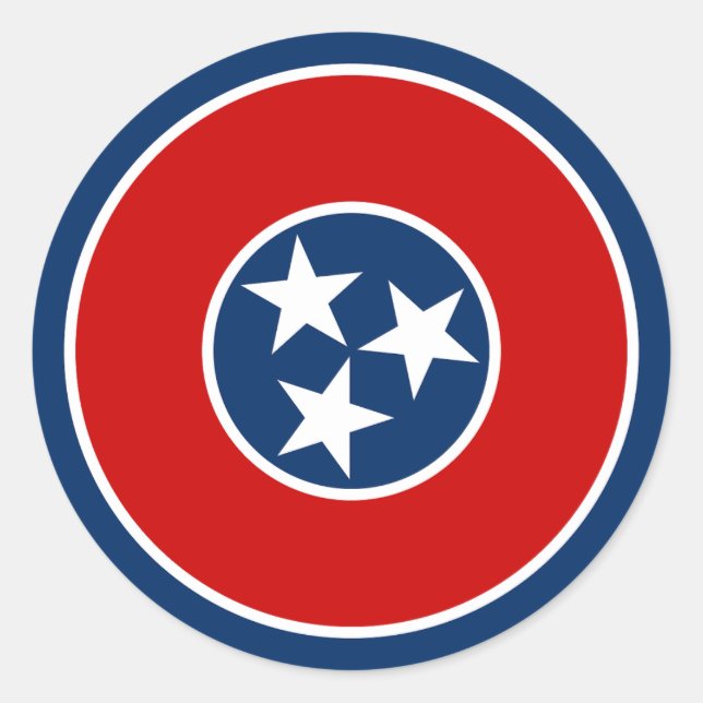 Sticker Rond Drapeau de l'État du Tennessee (Devant)