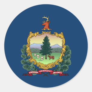 Sticker Rond Drapeau de l'État du Vermont