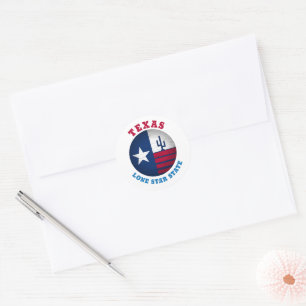 STICKER ROND DRAPEAU DE L'ÉTAT LONE STAR DU TEXAS
