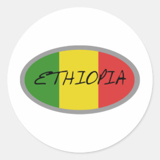 Sticker Rond Drapeau de l'Ethiopie !
