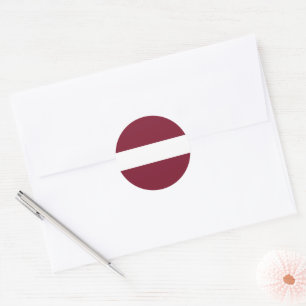 Sticker Rond Drapeau de Lettonie