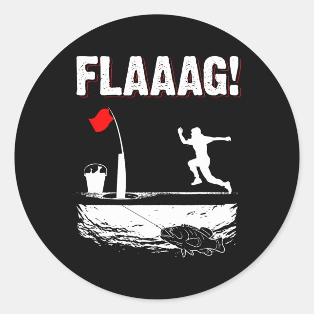 Sticker Rond Drapeau de levage pour pêche sur glace pour homme  (Devant)
