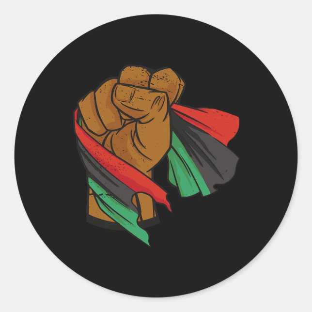 Sticker Rond Drapeau de libération noire Junetdix Union panafri (Devant)