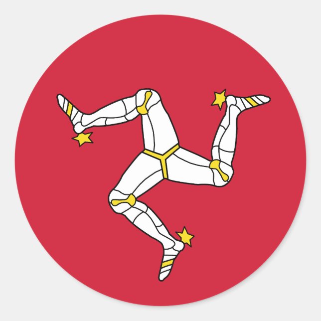 Sticker Rond Drapeau de l'île de Man (Devant)