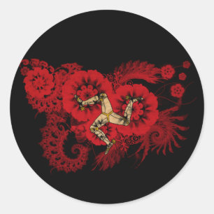 Sticker Rond Drapeau de l'île de Man