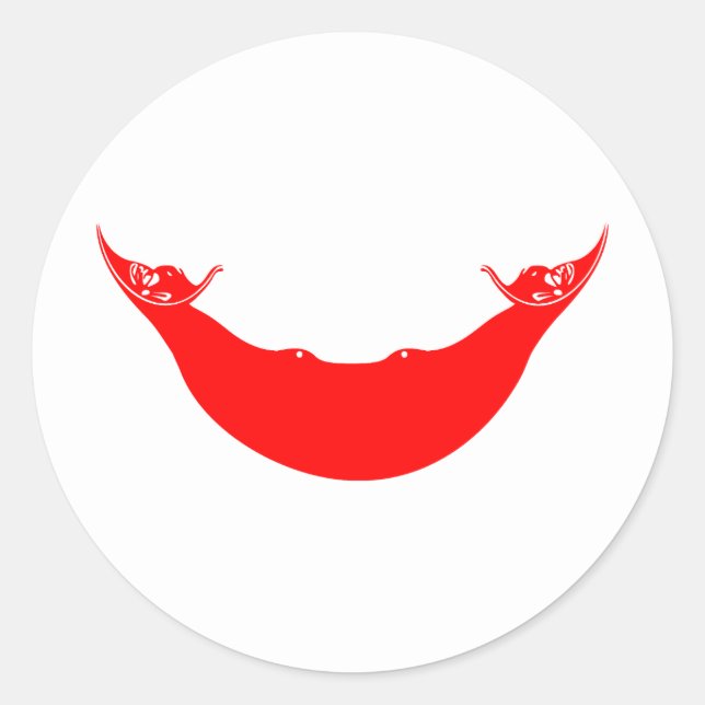 Sticker Rond Drapeau de l'île de Pâques (Devant)