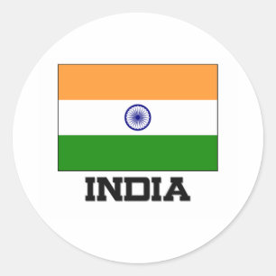 Sticker Rond Drapeau de l'Inde