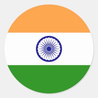 Sticker Rond Drapeau de l'Inde