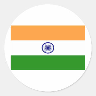 Sticker Rond Drapeau de l'Inde