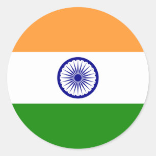 Sticker Rond Drapeau de l'Inde