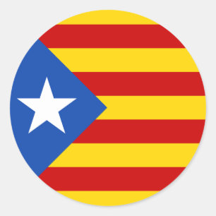 Sticker Rond Drapeau de l'indépendance catalane "L'Estelada Bla