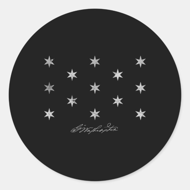 Sticker Rond Drapeau de l'indépendance du siège de George Washi (Devant)