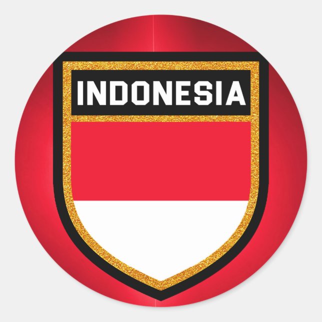 Sticker Rond Drapeau de l'Indonésie (Devant)